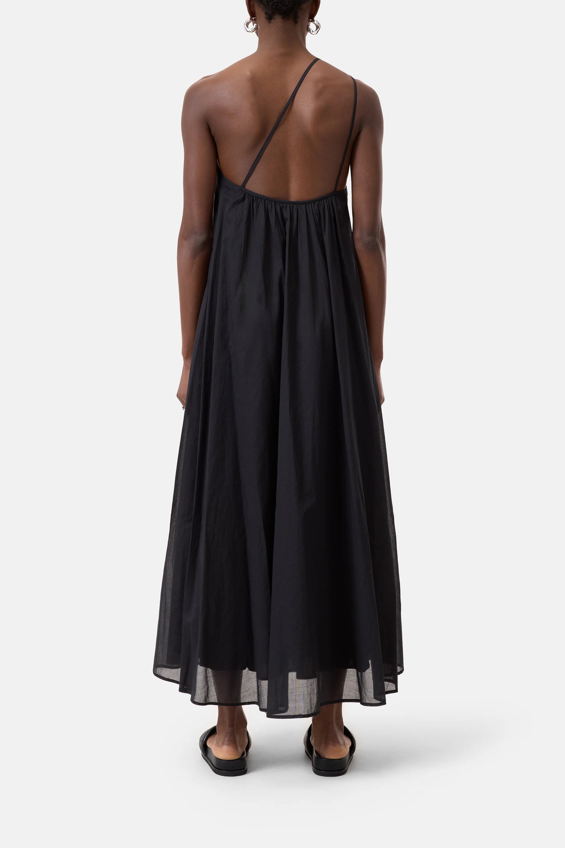 Closed Cotton Maxi Dress - Black