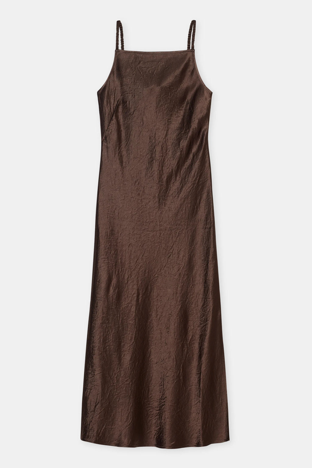 Closed Long Strap Dress - Cocoa Brown