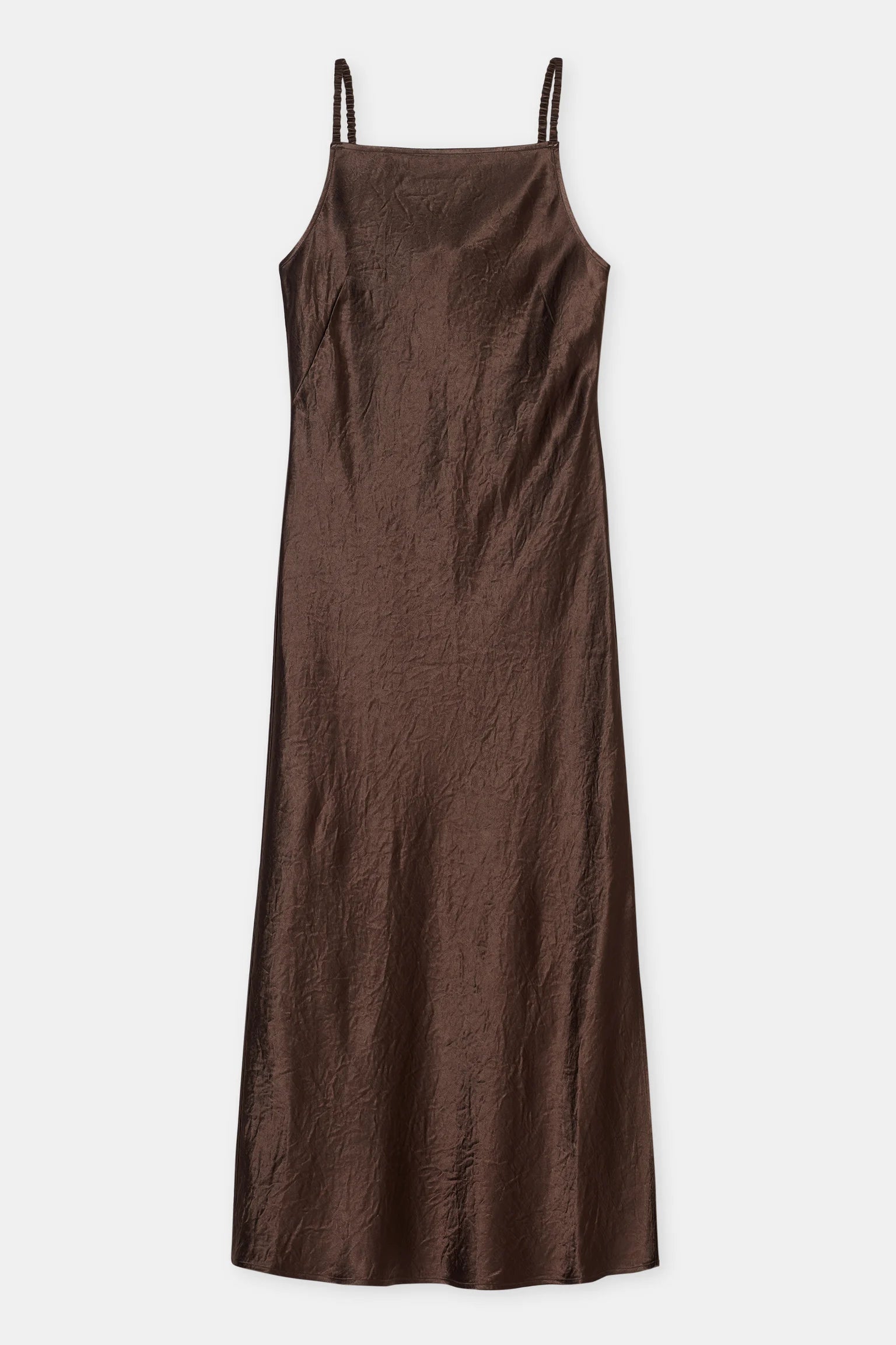 Closed Long Strap Dress - Cocoa Brown