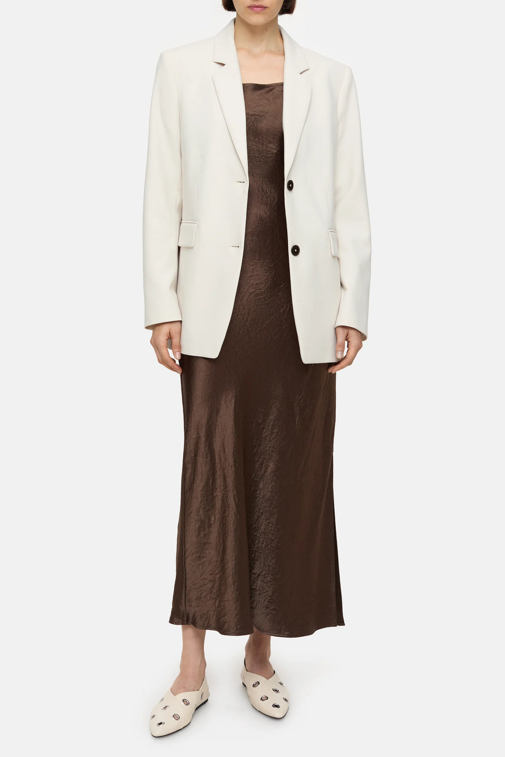 Closed Long Strap Dress - Cocoa Brown