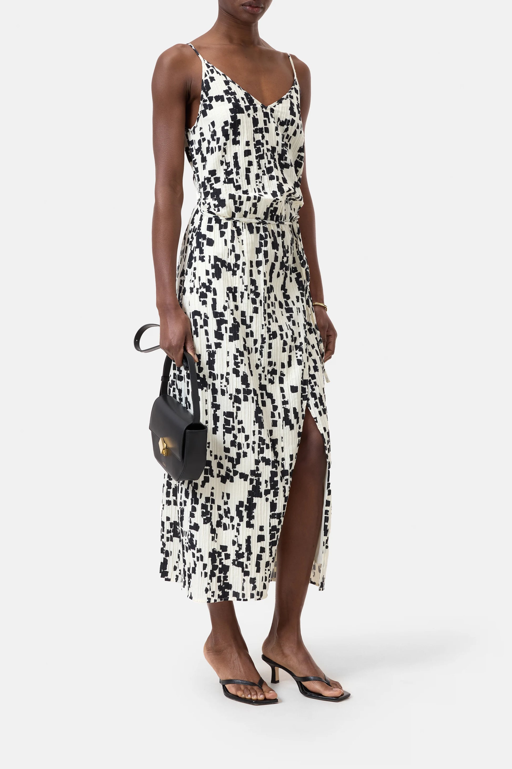 Closed Wrap Dress with Graphic Print