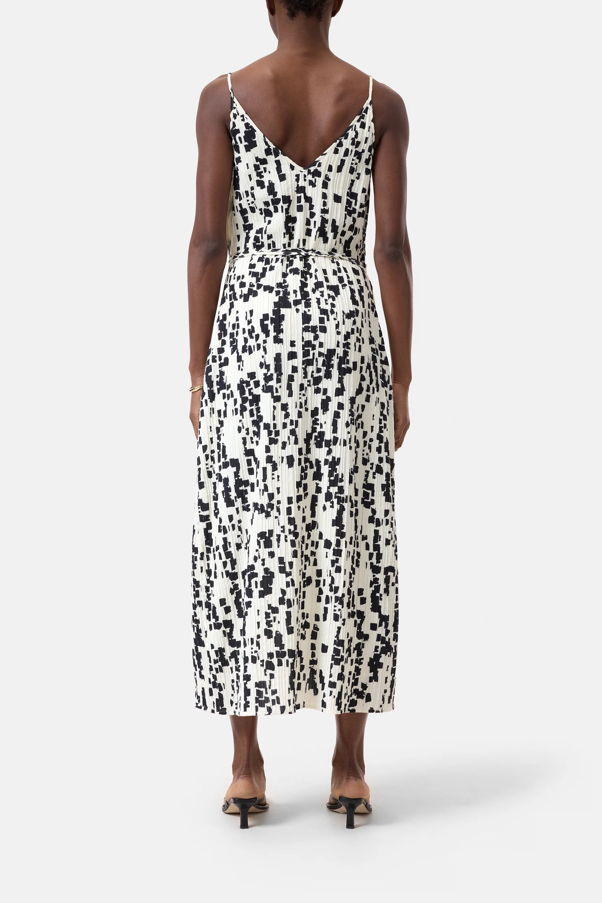 Closed Wrap Dress with Graphic Print