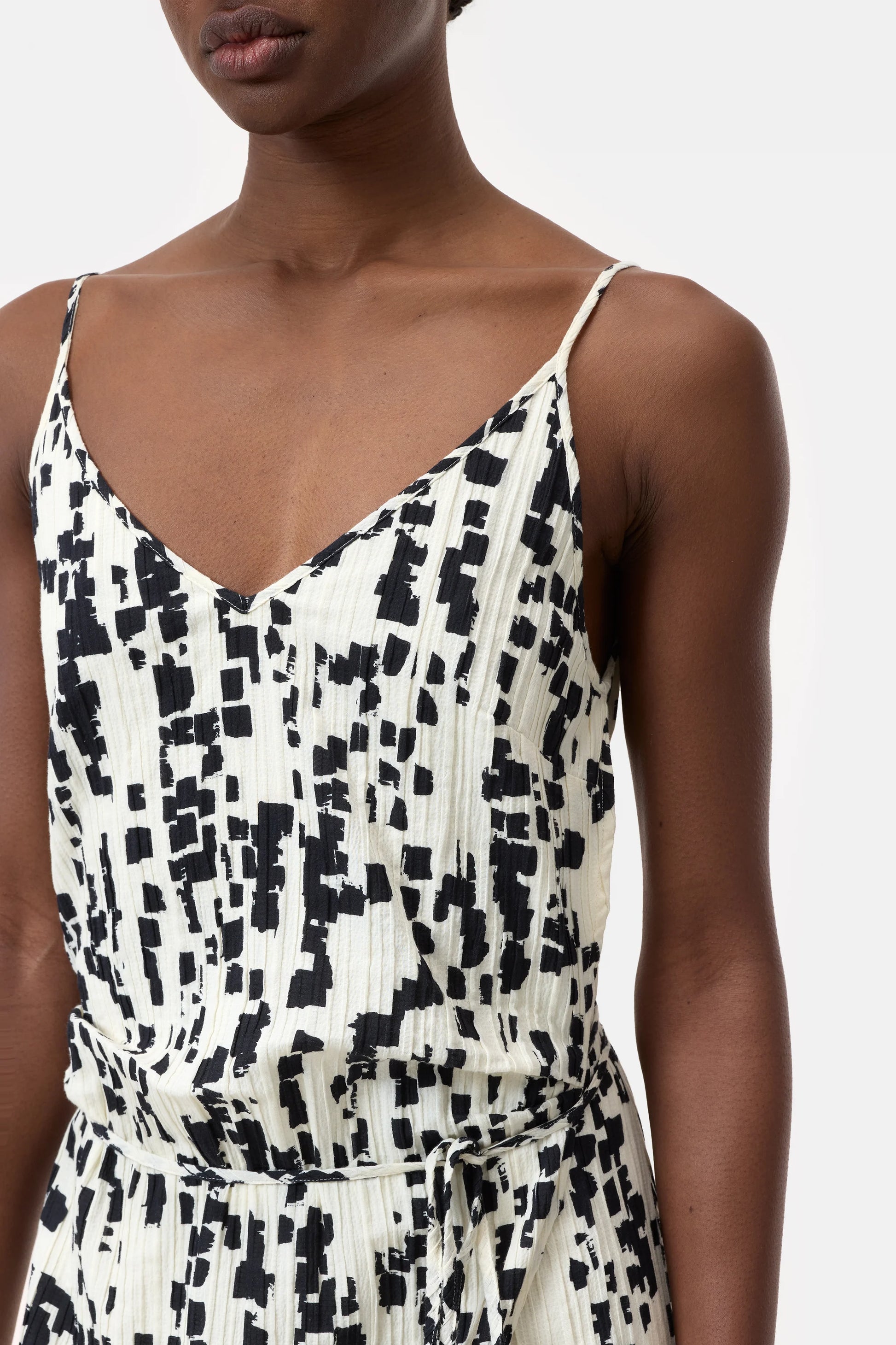 Closed Wrap Dress with Graphic Print