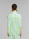 Marni Light Green Poplin Cocoon Shirt With Parade Print