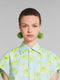 Marni Light Green Poplin Cocoon Shirt With Parade Print