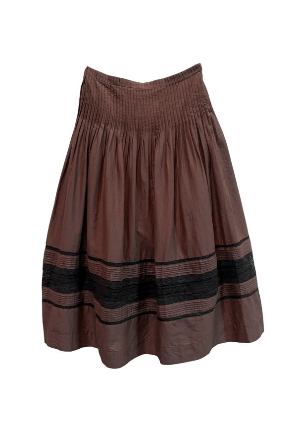 Ciao Lucia Enika Brun Cotton Voile Skirt