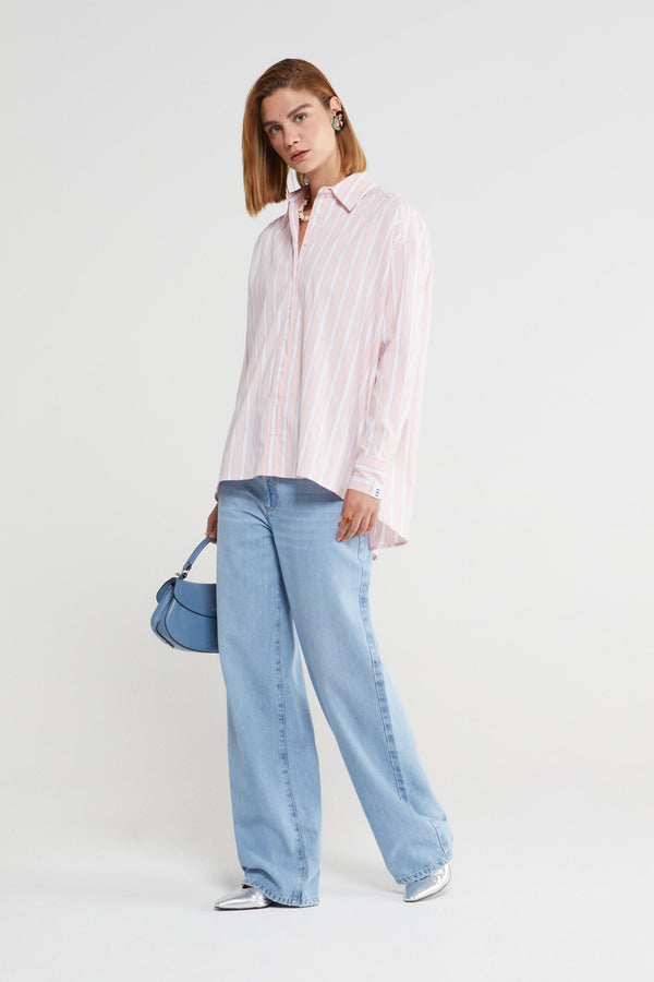 Ottod' Ame Cotton Shirt - Pink Stripe