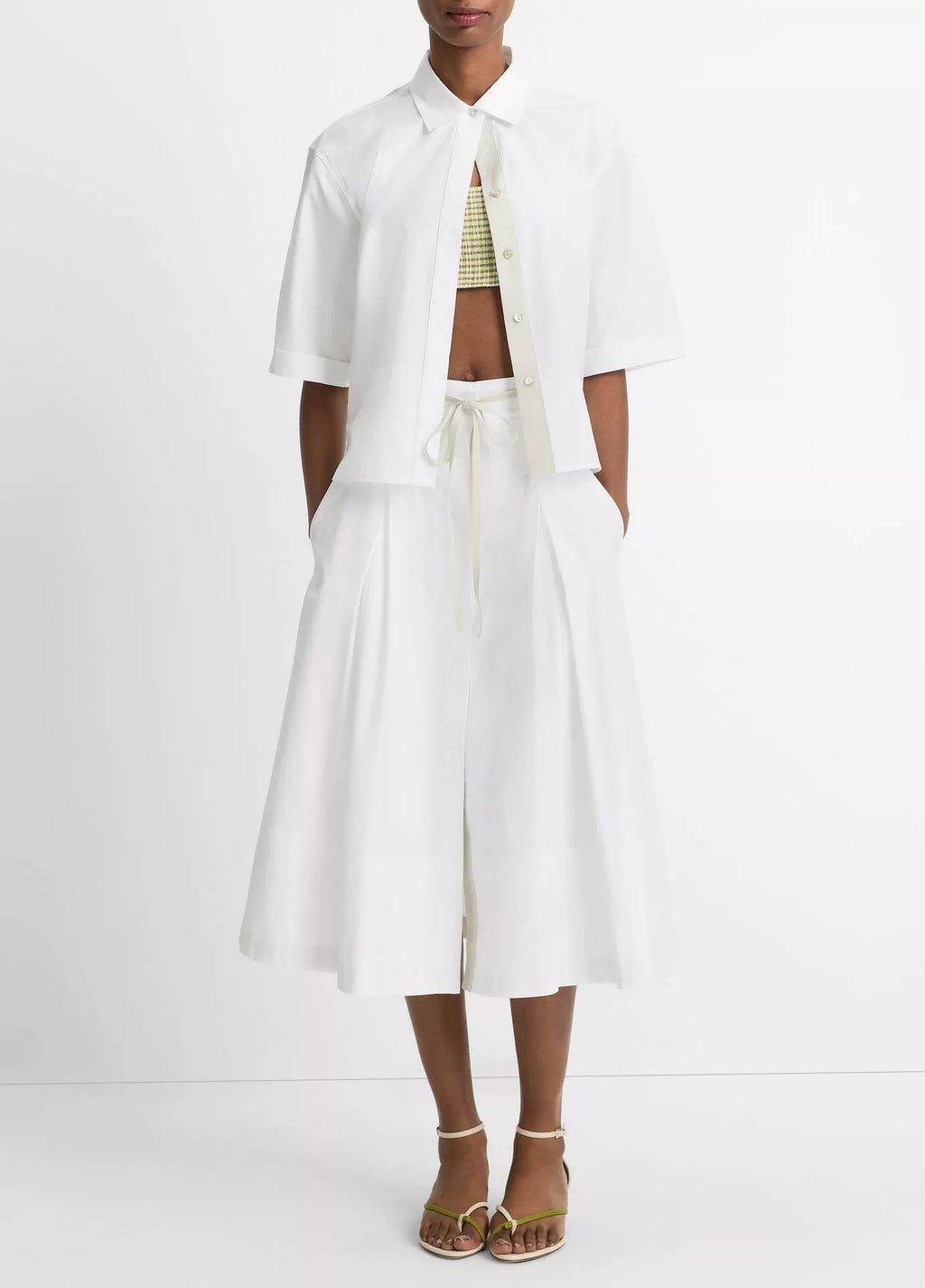 Vince  Canvas Tape Cotton Button-Front Shirt - Optic White