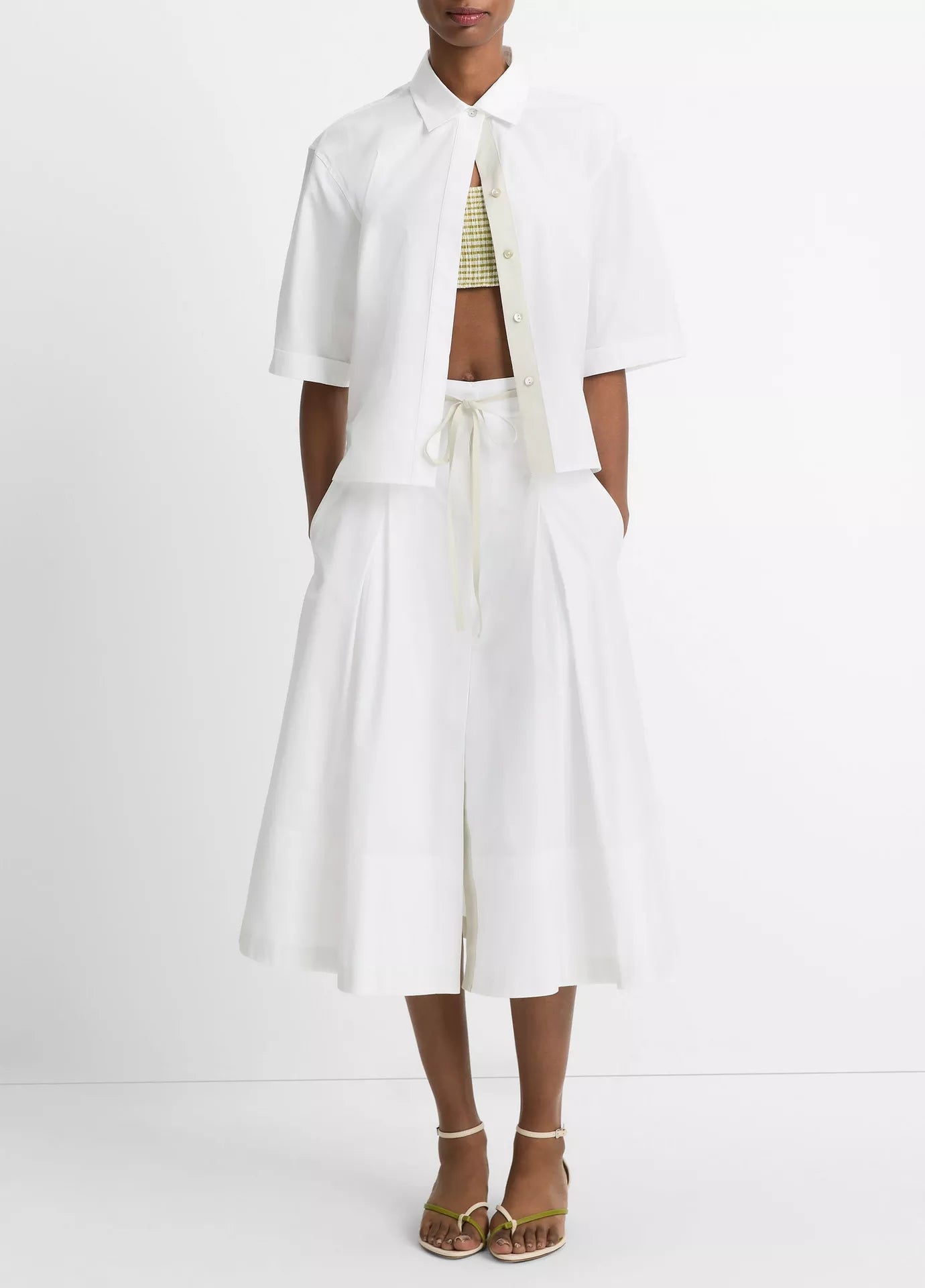 Vince  Canvas Tape Cotton Button-Front Shirt - Optic White