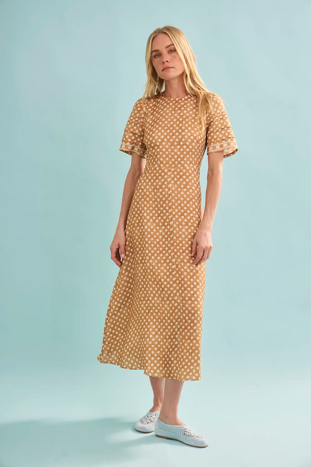 Hunter Bell Casey Dress - Coconut Sand Dot