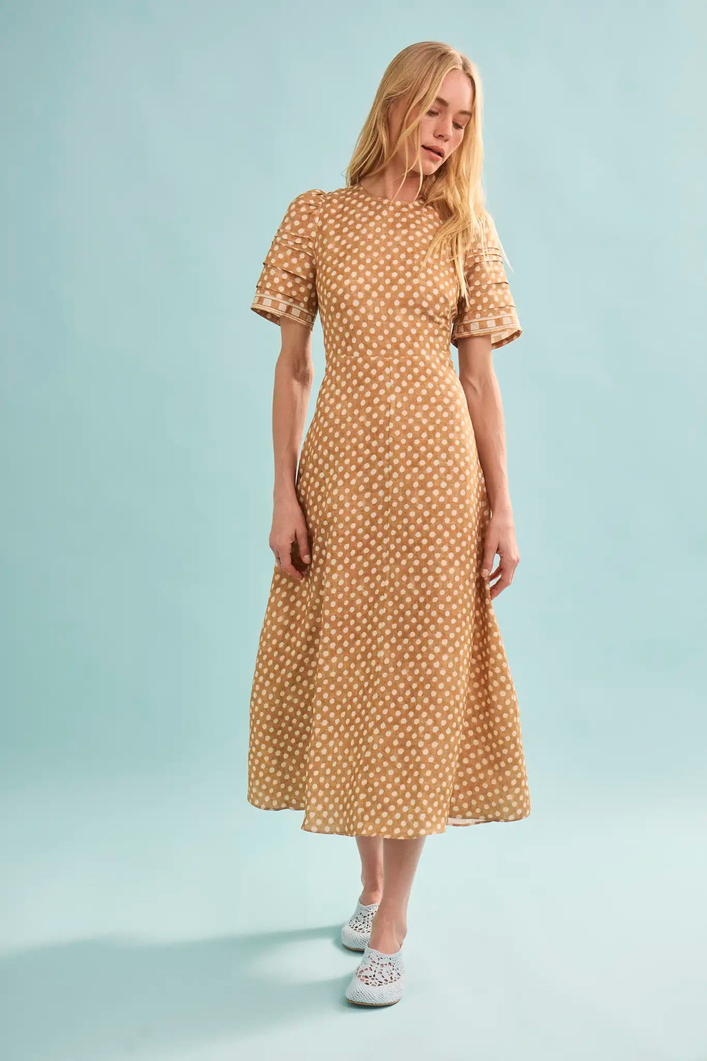 Hunter Bell Casey Dress - Coconut Sand Dot