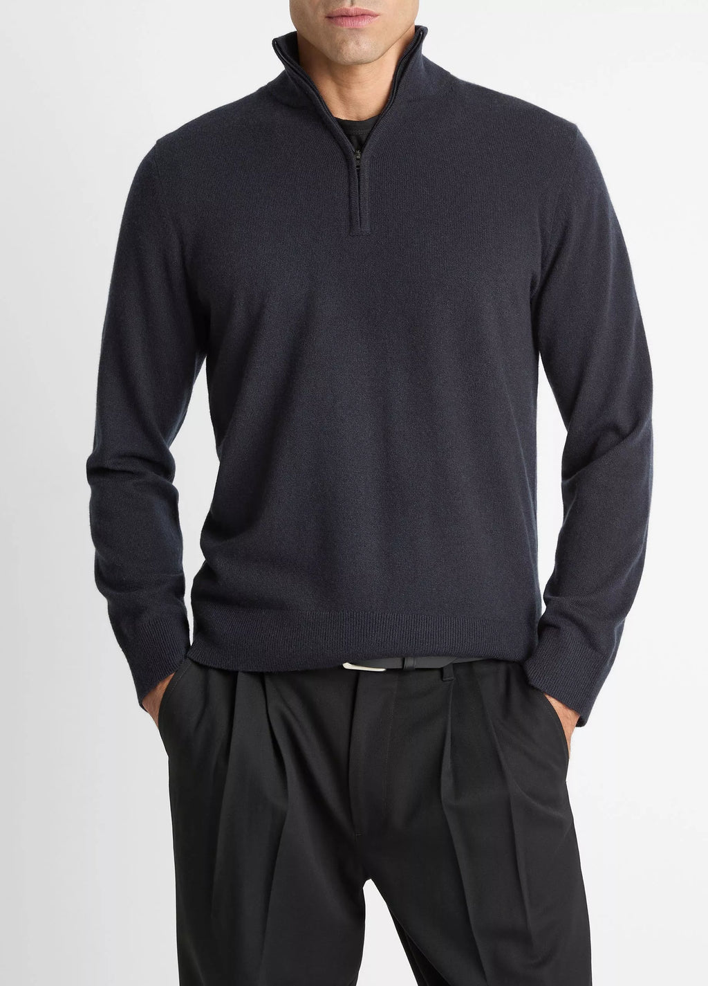 Vince Cashmere Quarter-Zip Sweater - Coastal Blue