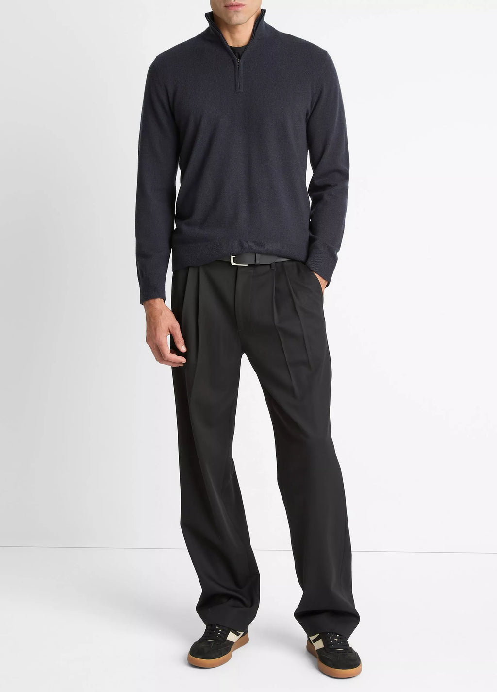 Vince Cashmere Quarter-Zip Sweater - Coastal Blue
