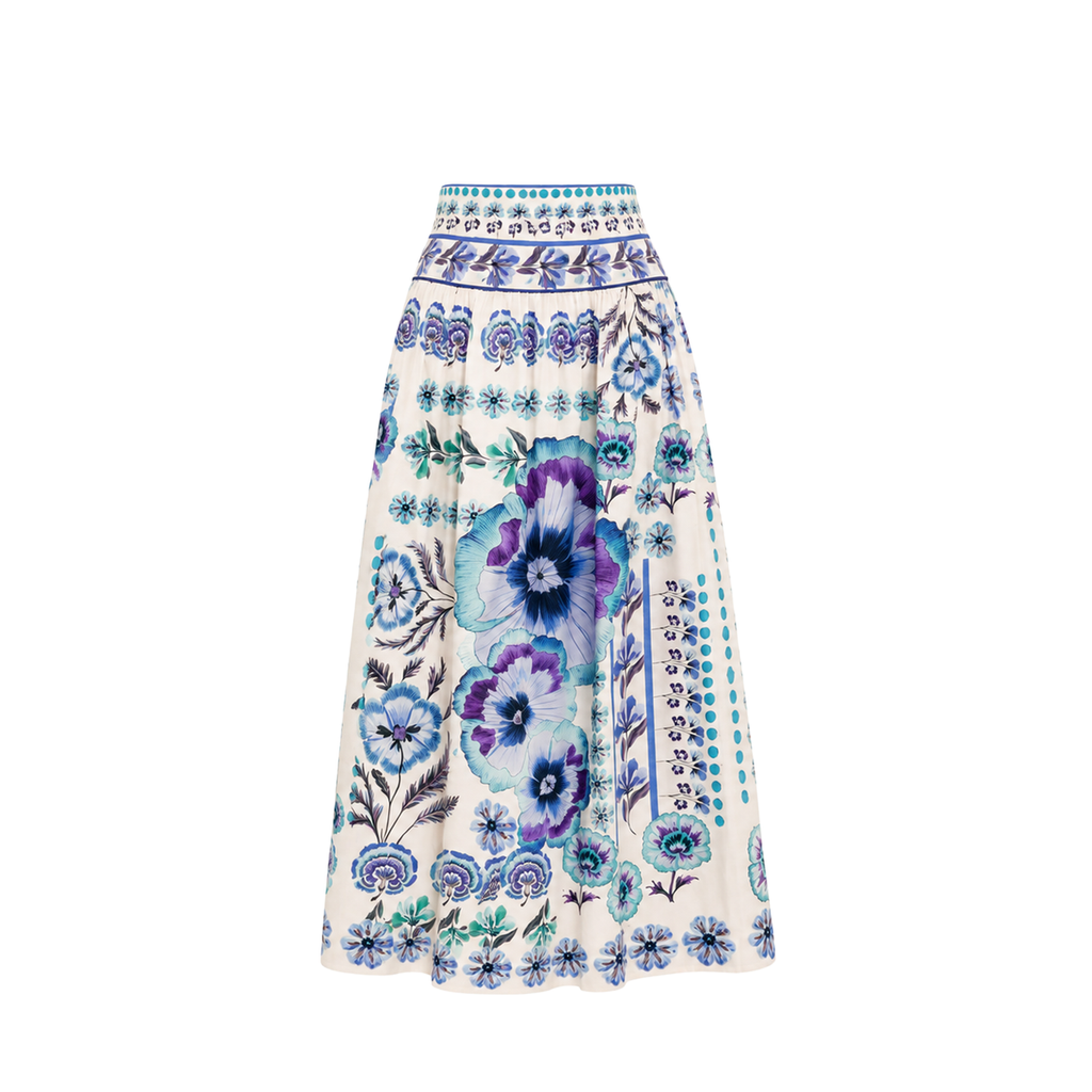 Carolin K Cata Skirt - Antique Floral Blue