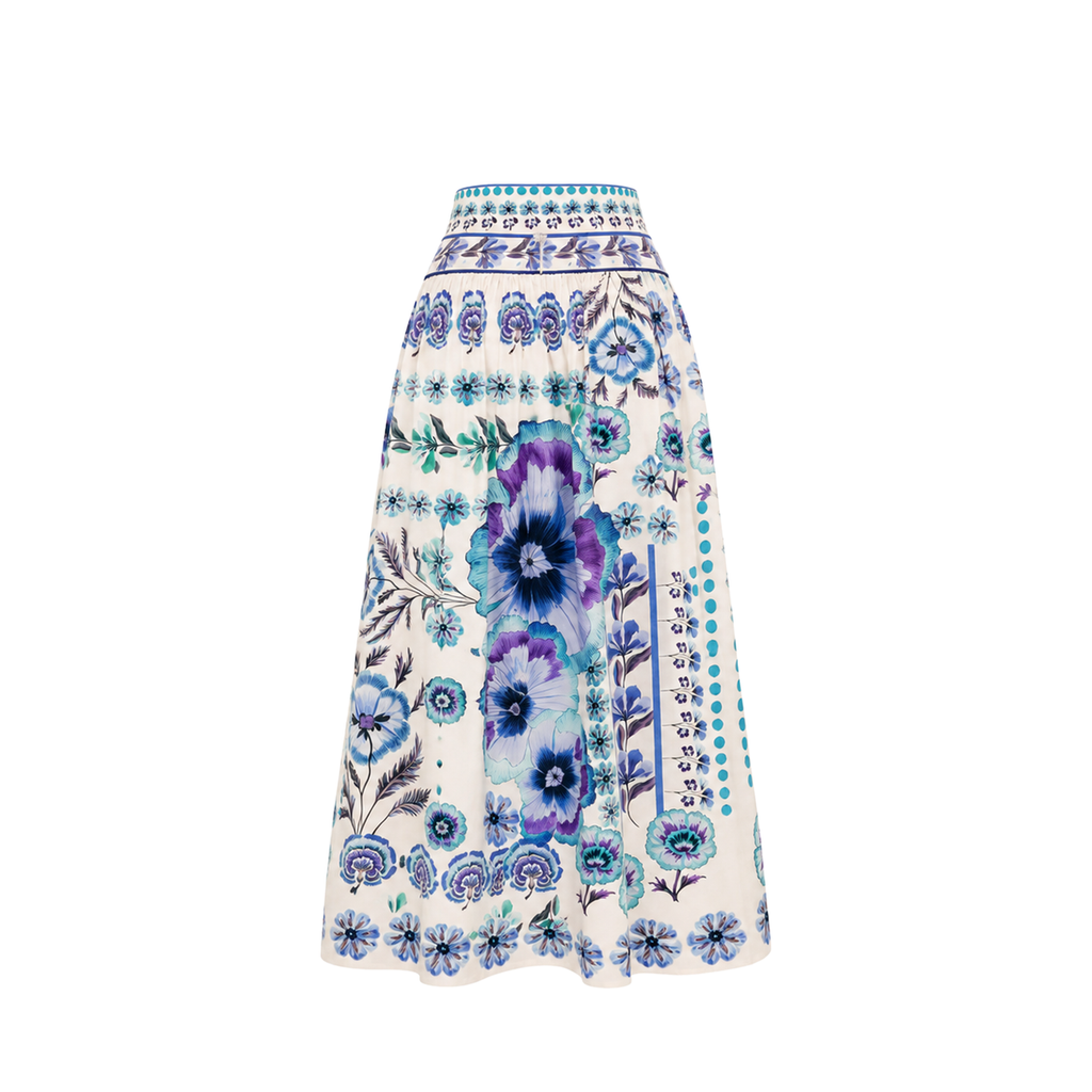 Carolin K Cata Skirt - Antique Floral Blue