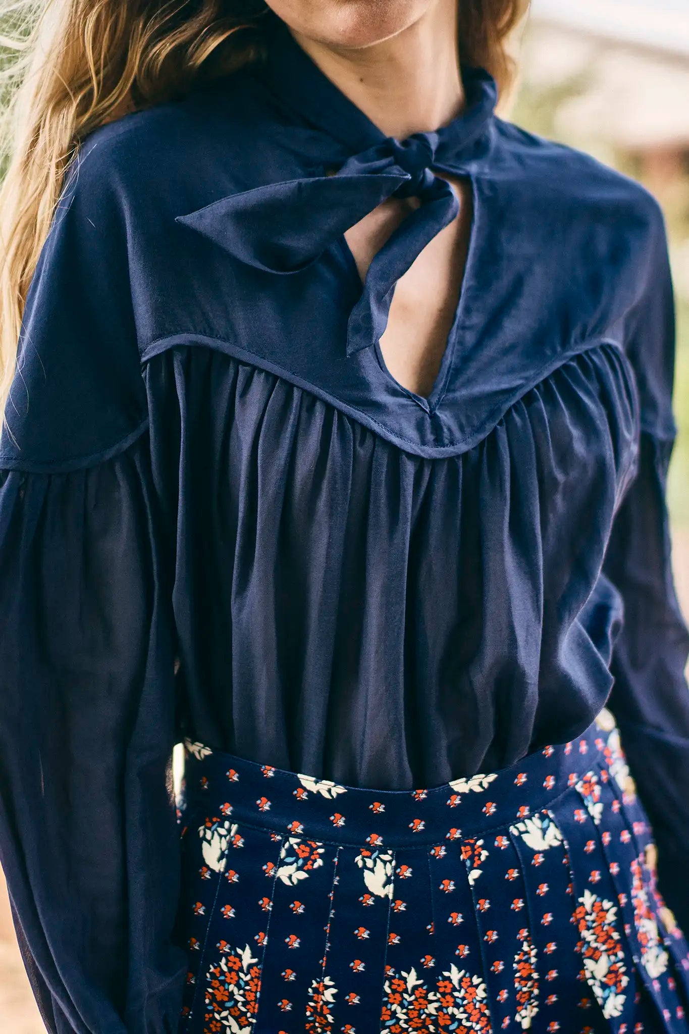 Hunter Bell Celeste Blouse - Dark Navy