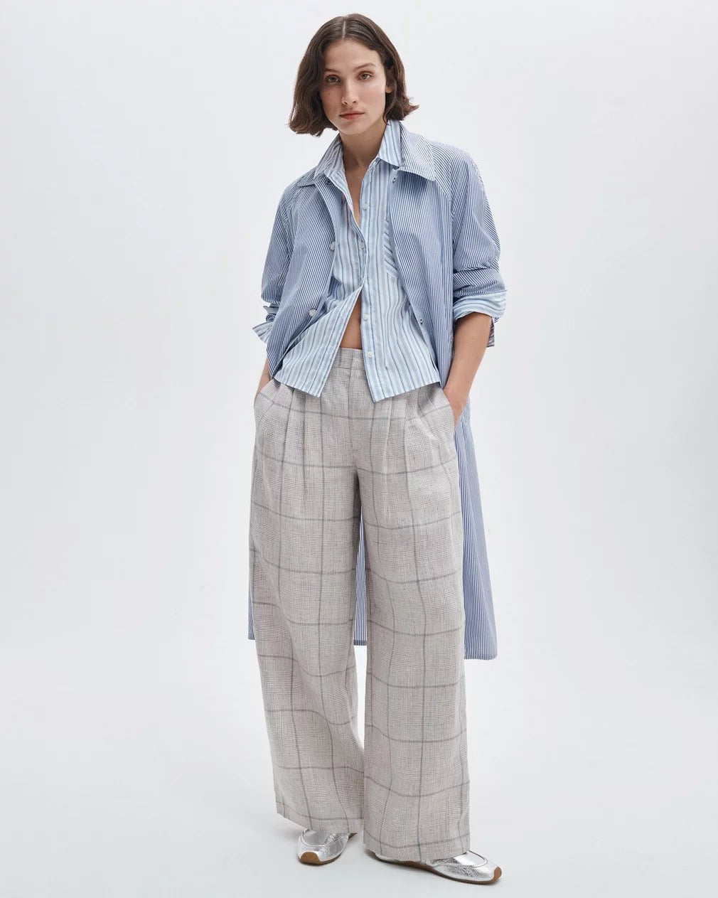 Rag & Bone Chappell Plaid Linen Pants