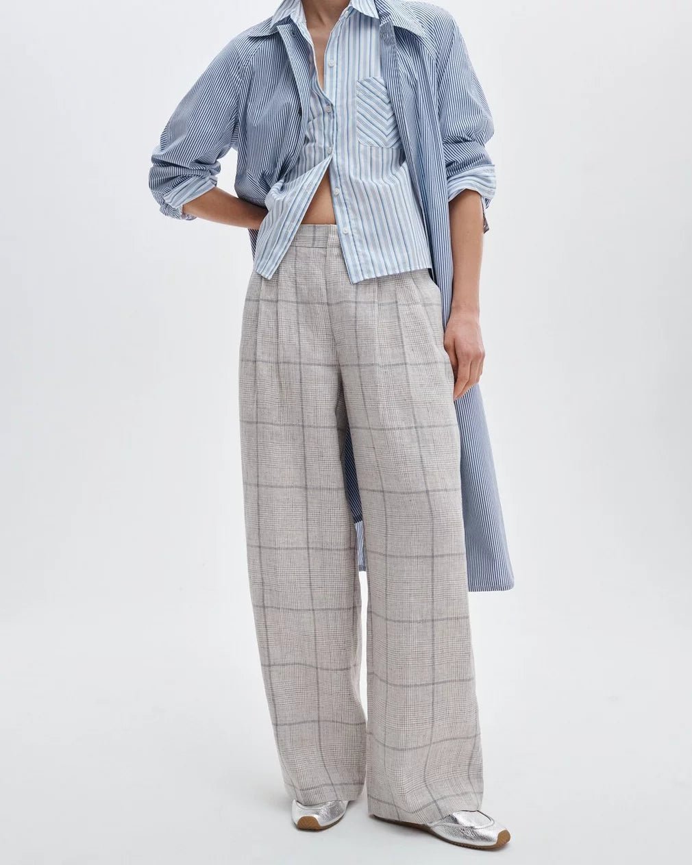 Rag & Bone Chappell Plaid Linen Pants