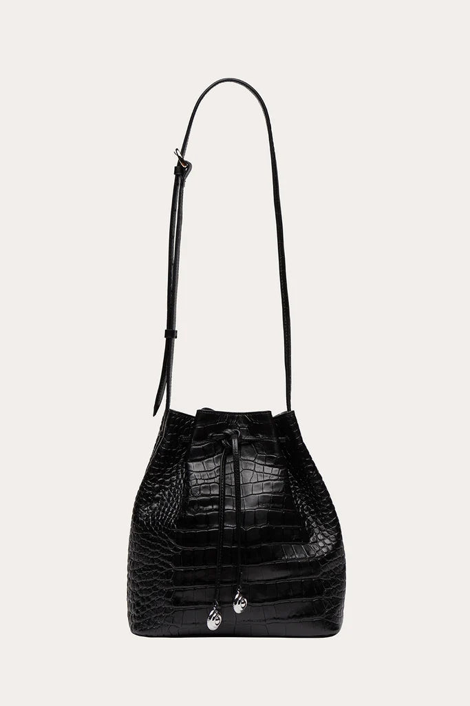 Liffner Charm Bucket Small Black Croc
