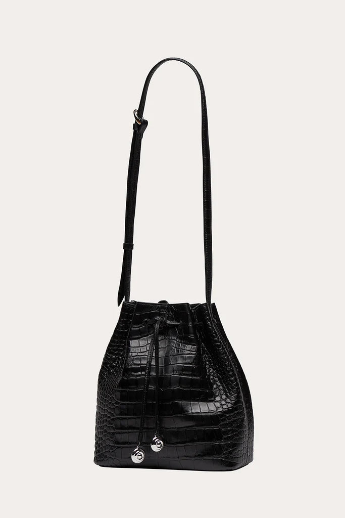 Liffner Charm Bucket Small Black Croc