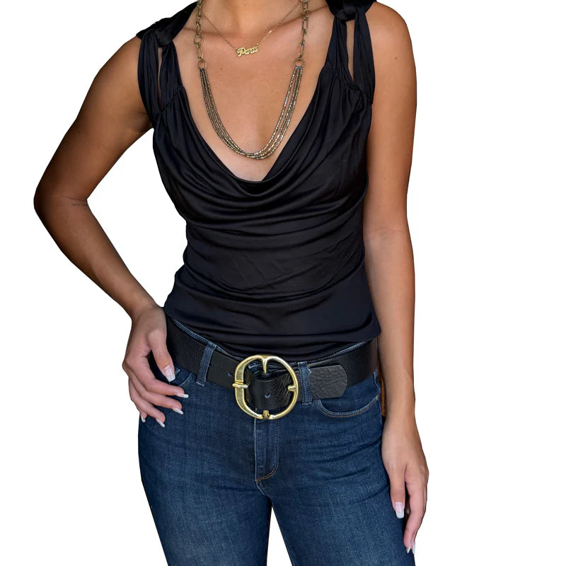 Kim White Chunky Hip Belt - Black