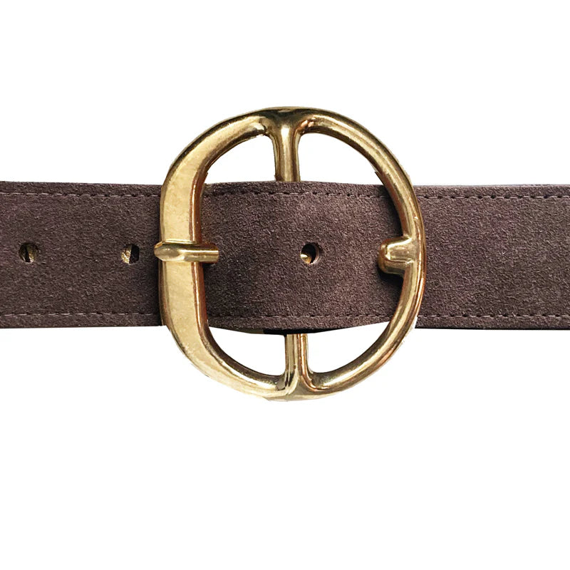 Kim White Chunky Hip Belt - Chocolate Suede