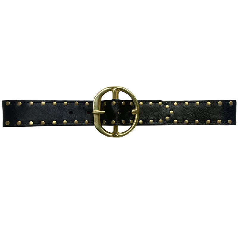 Kim White Chunky Hip Pant Belt Studded - Black