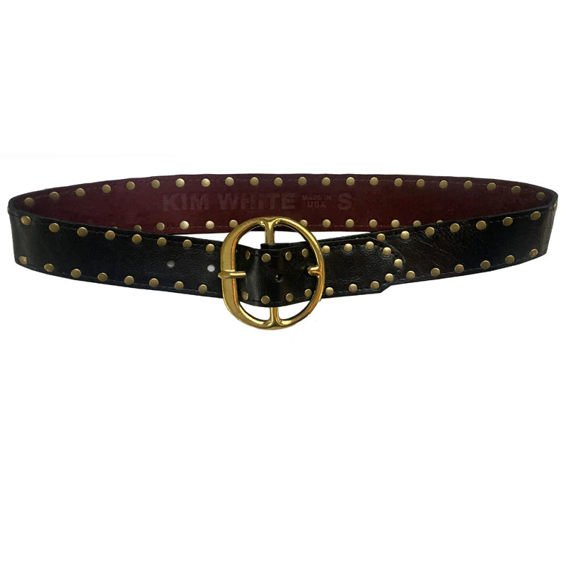 Kim White Chunky Hip Pant Belt Studded - Black