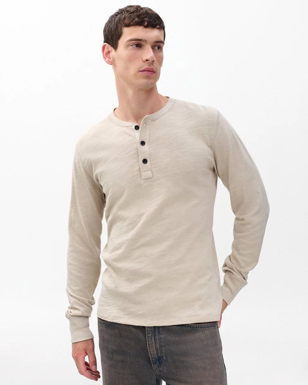 Rag & Bone Classic Flame Henley- Dust