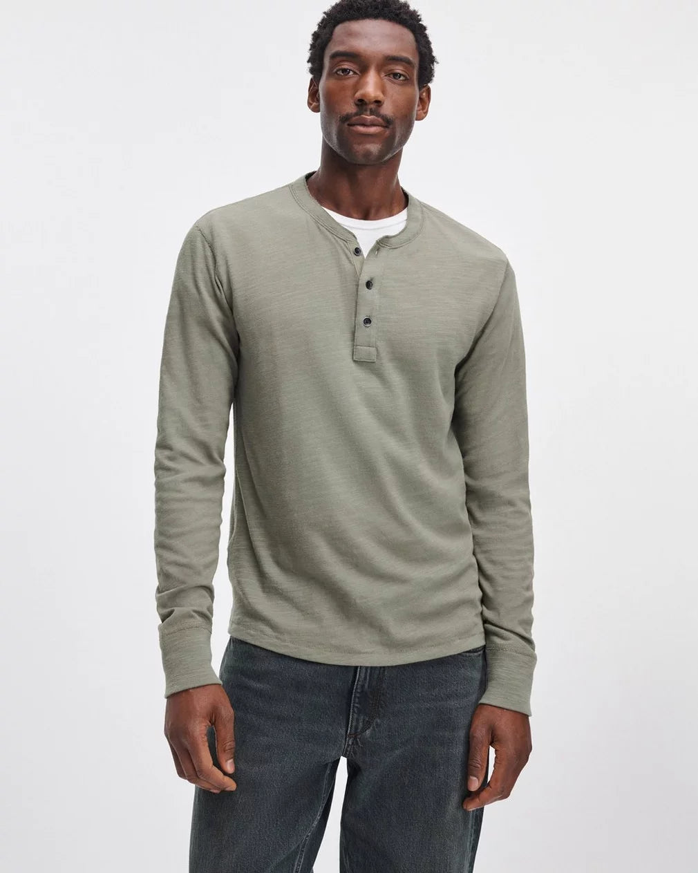 Rag & Bone Classic Slub Henley - Lichen