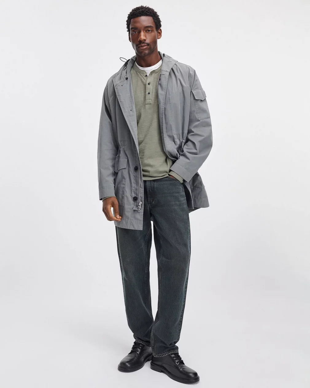 Rag & Bone Classic Slub Henley - Lichen
