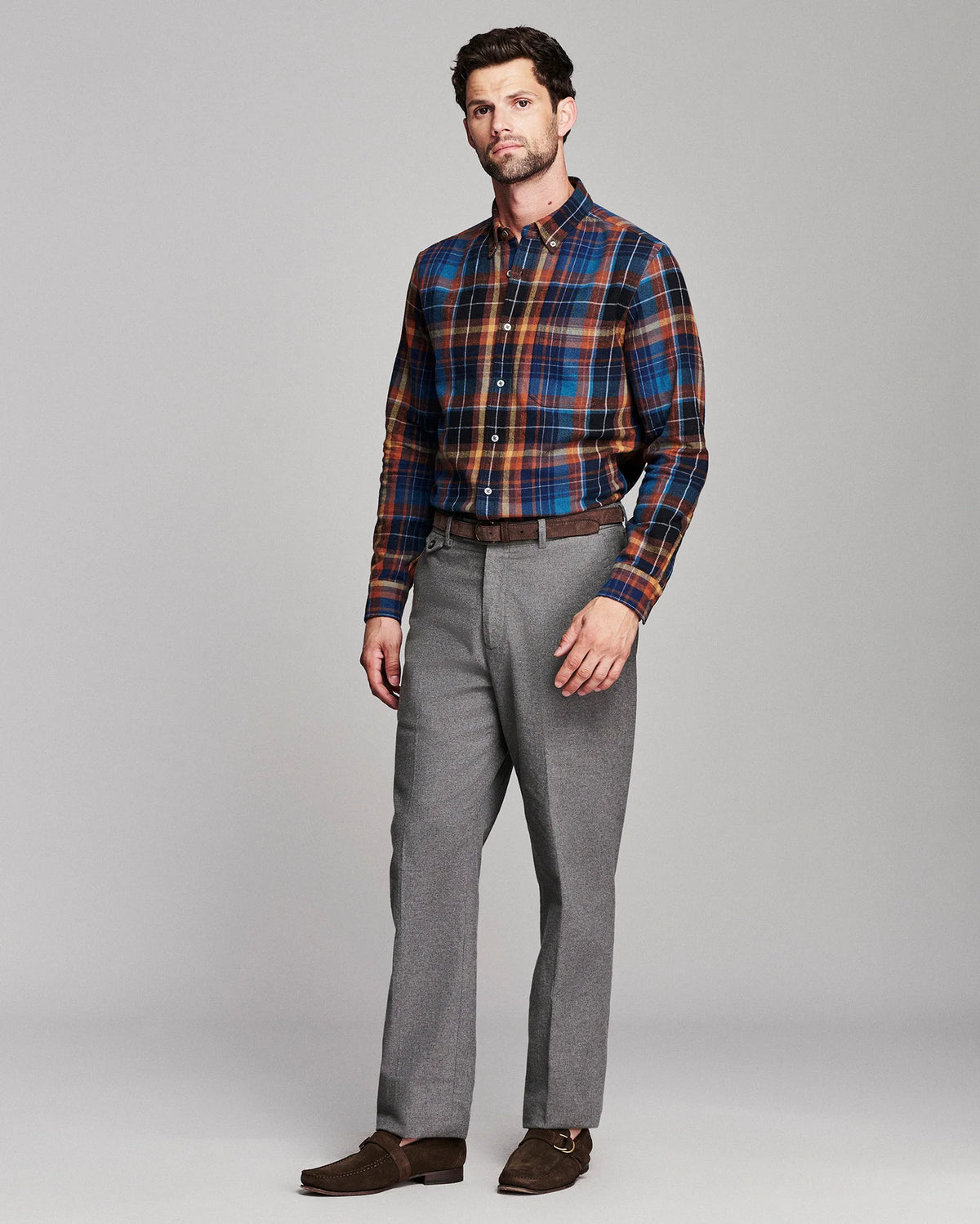 Billy Reid Micro Block Plaid Tuscumbia Shirt