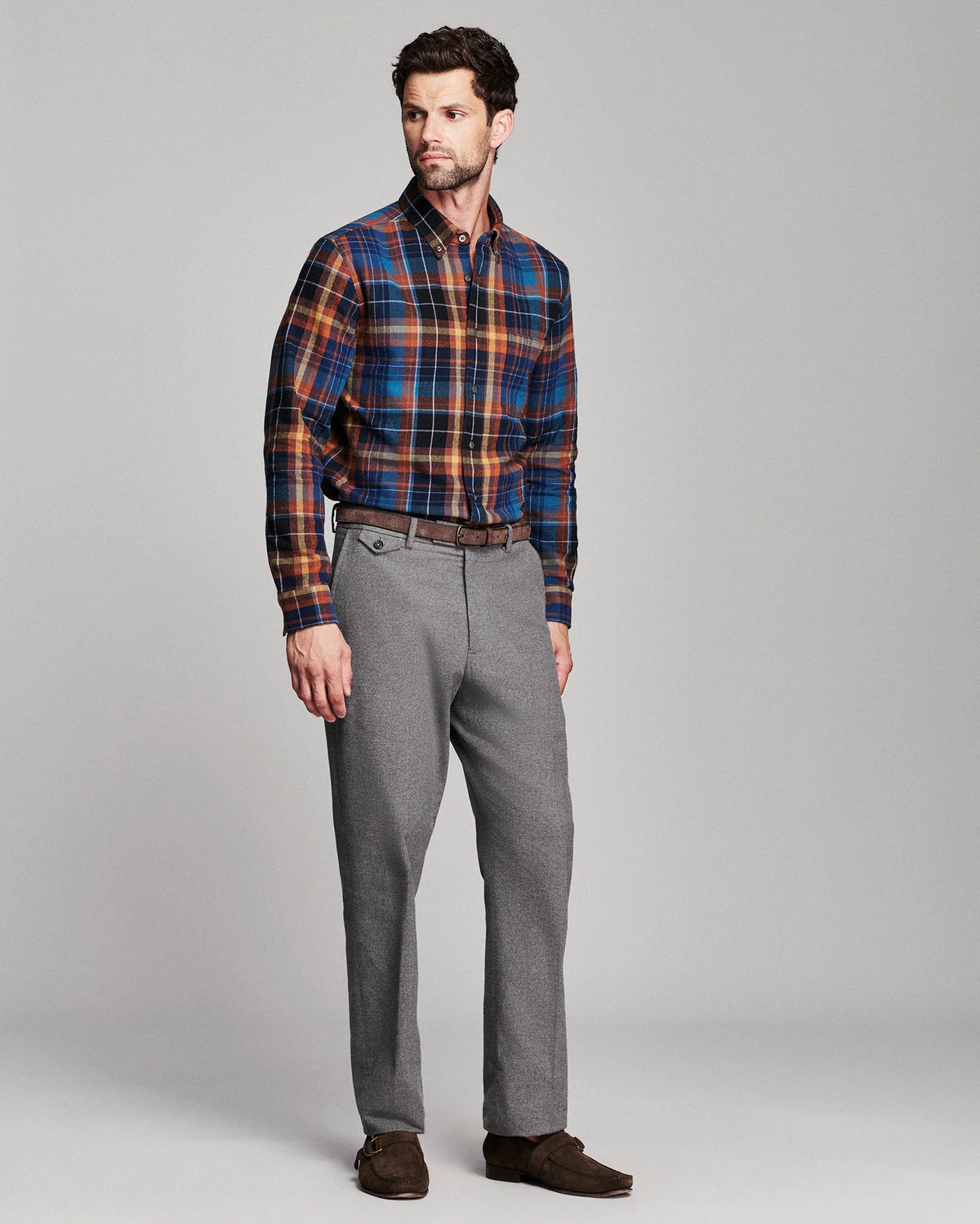 Billy Reid Micro Block Plaid Tuscumbia Shirt