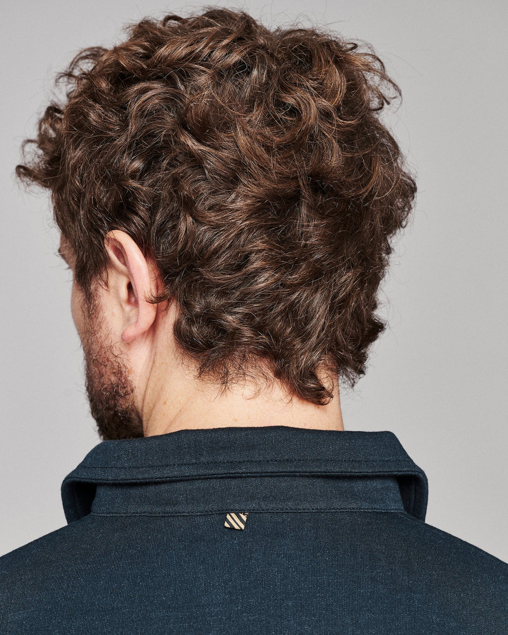 Billy Reid Long Sleeve Herringbone Polo - Carbon Blue
