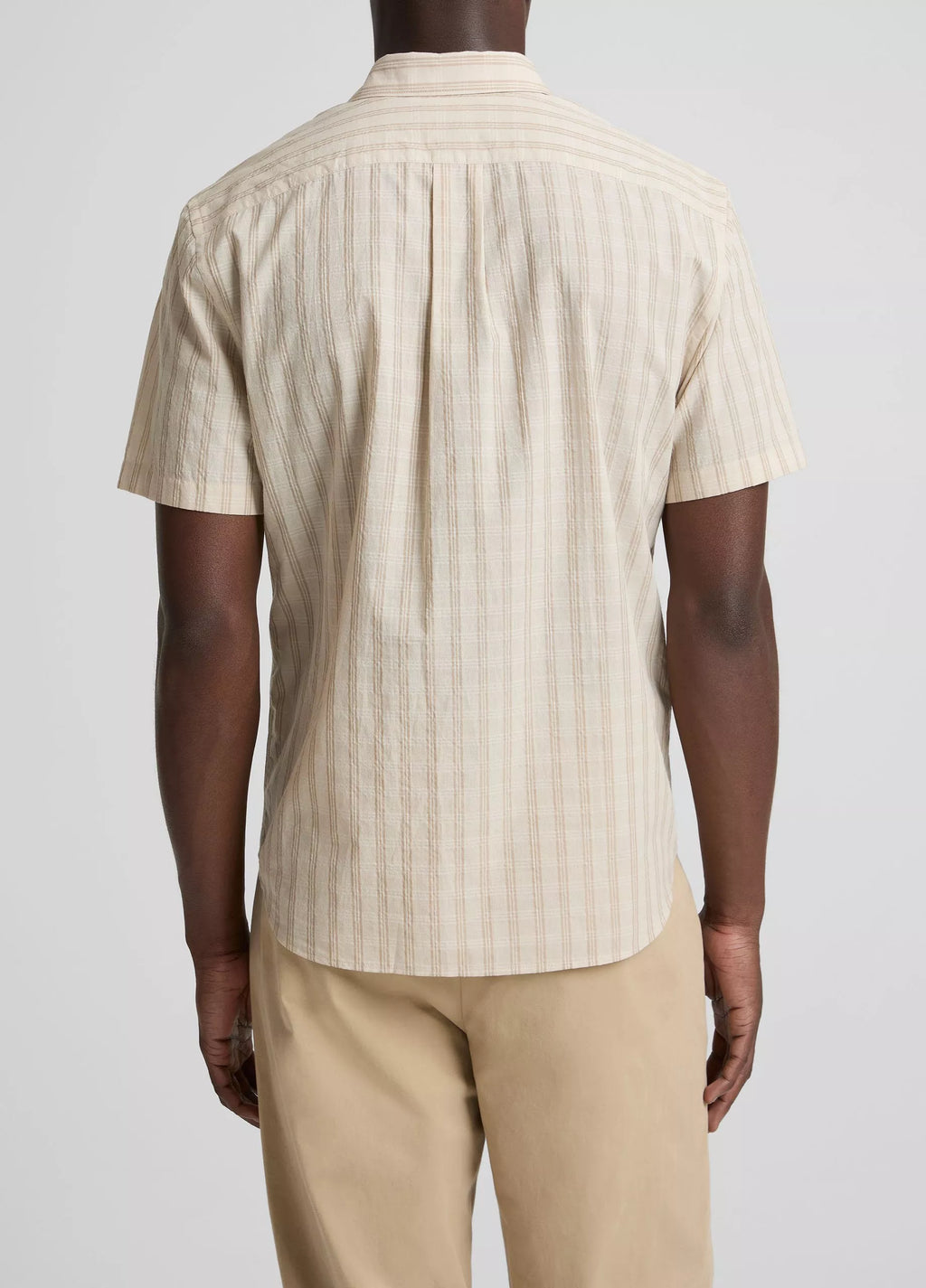 Vince Corbin Stripe Cotton-Blend Button-Down Shirt - Mineral/Teak