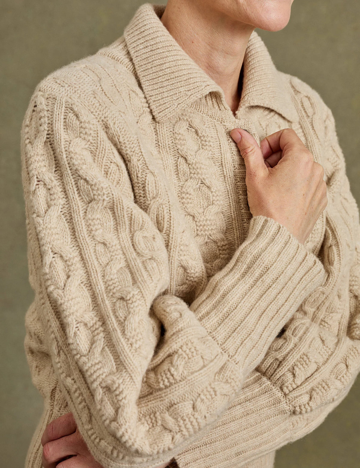 Penelope Chilvers Cornwall Wool Cardigan - Cream