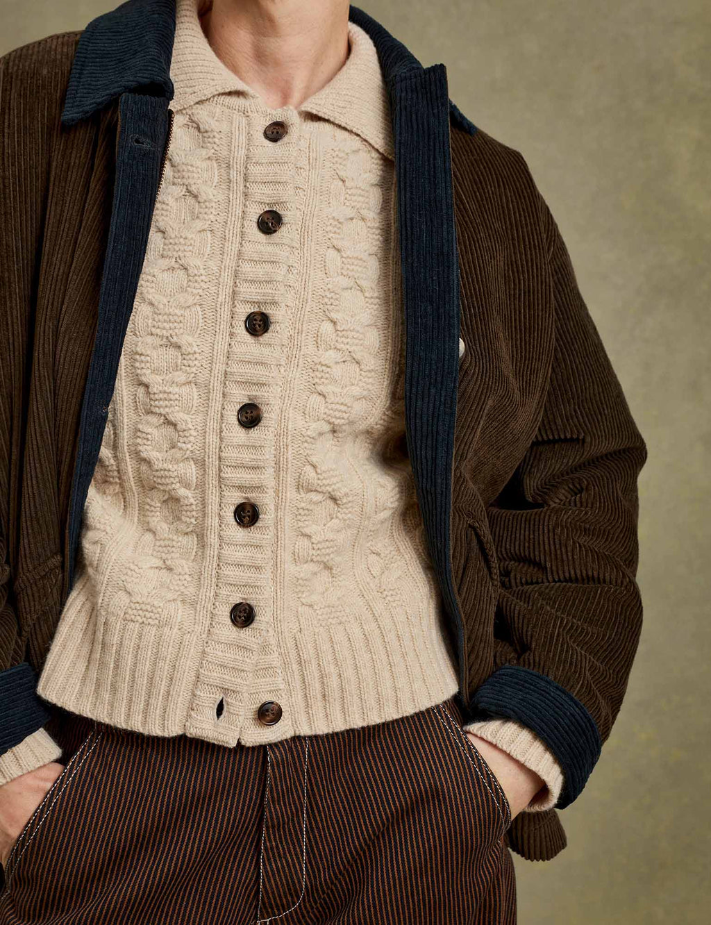 Penelope Chilvers Cornwall Wool Cardigan - Cream