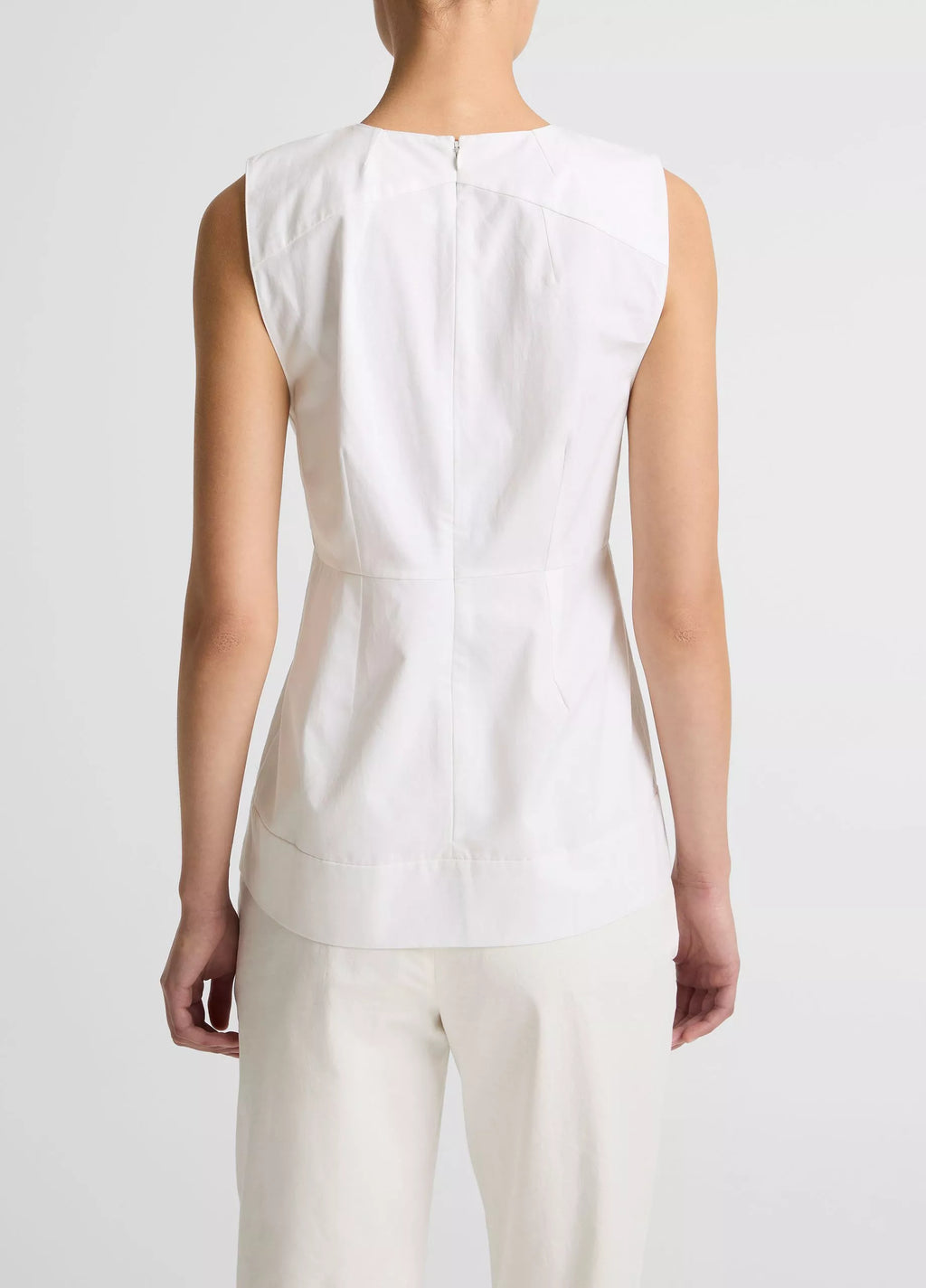 Vince Cotton-Blend Pleated Paneled Top