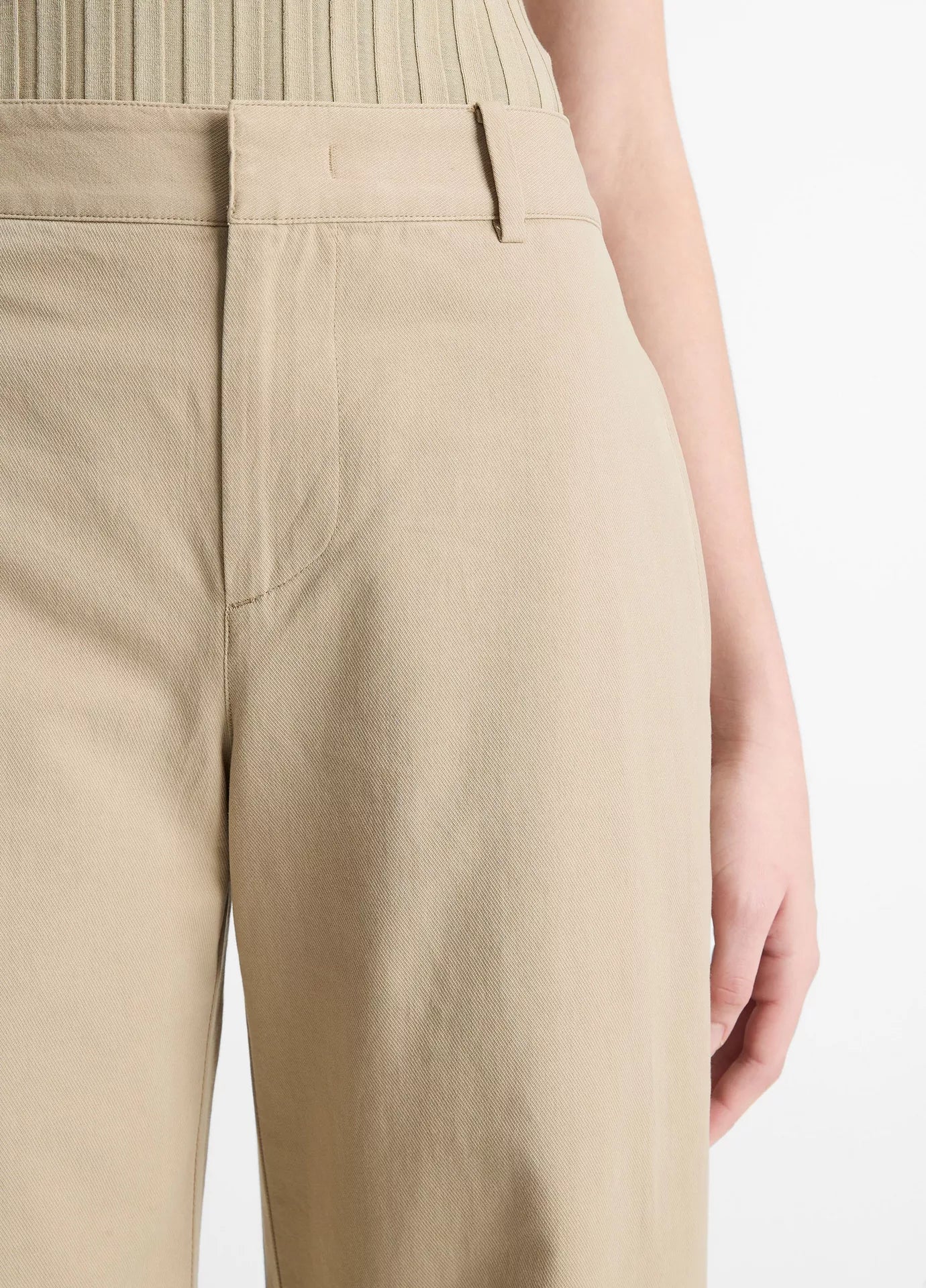 Vince  Cotton Low-Rise Wide-Leg Pant - Mojave