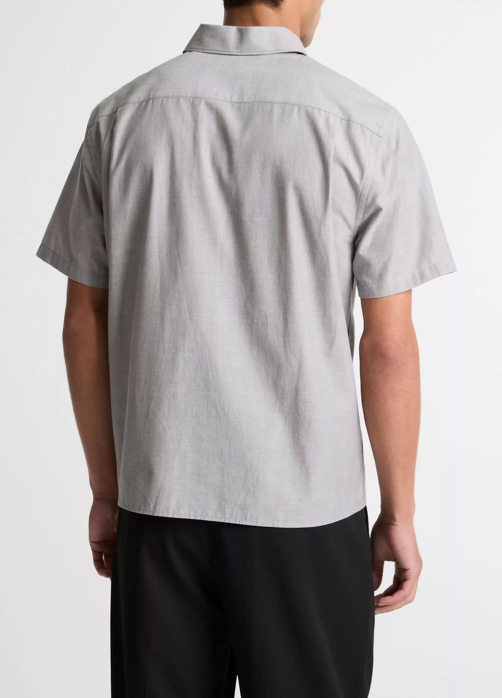 Vince Cotton Short-Sleeve Button-Front Shirt  - Jet