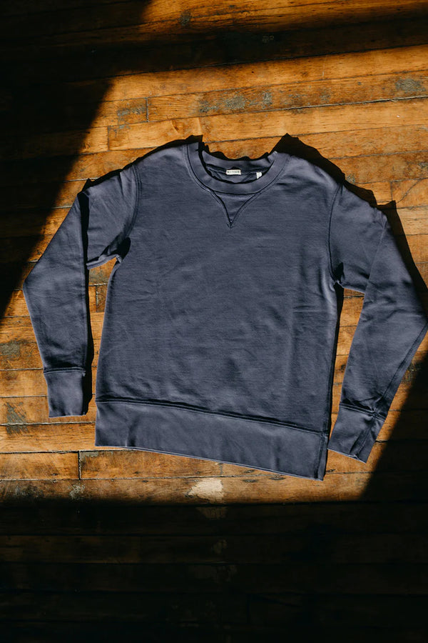 Wythe Cotton Crewneck Sweatshirt - Faded Navy