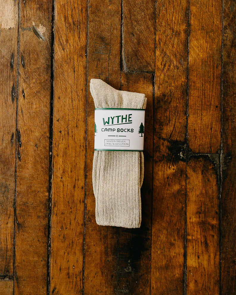 Wythe Recycled Cotton Camp Socks - Sunshine Yellow Melange