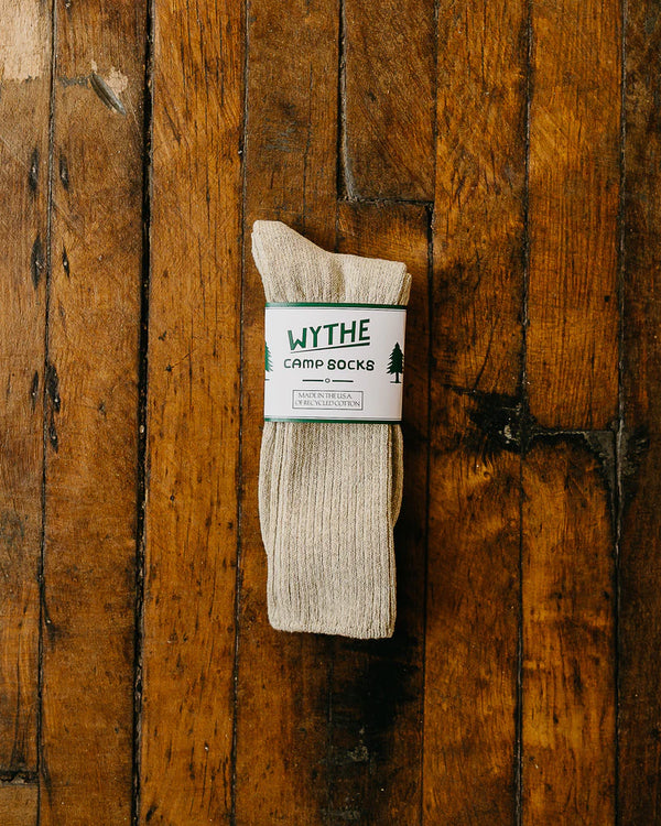 Wythe Recycled Cotton Camp Socks - Sunshine Yellow Melange