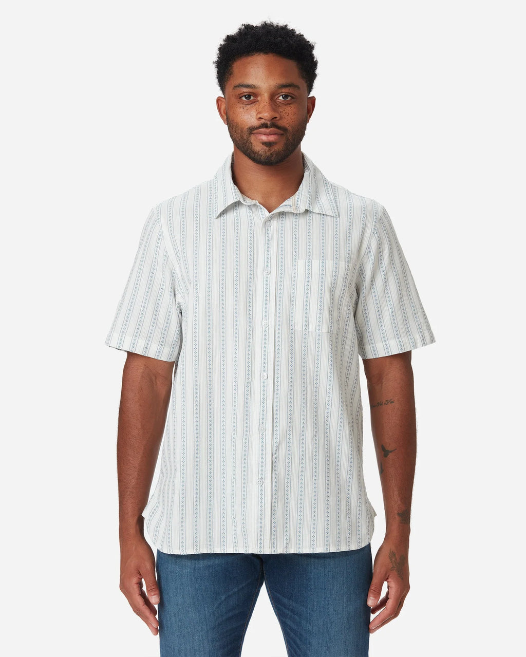 Ace Rivington Light Weight Tailored Shirt - Diamond Stripe