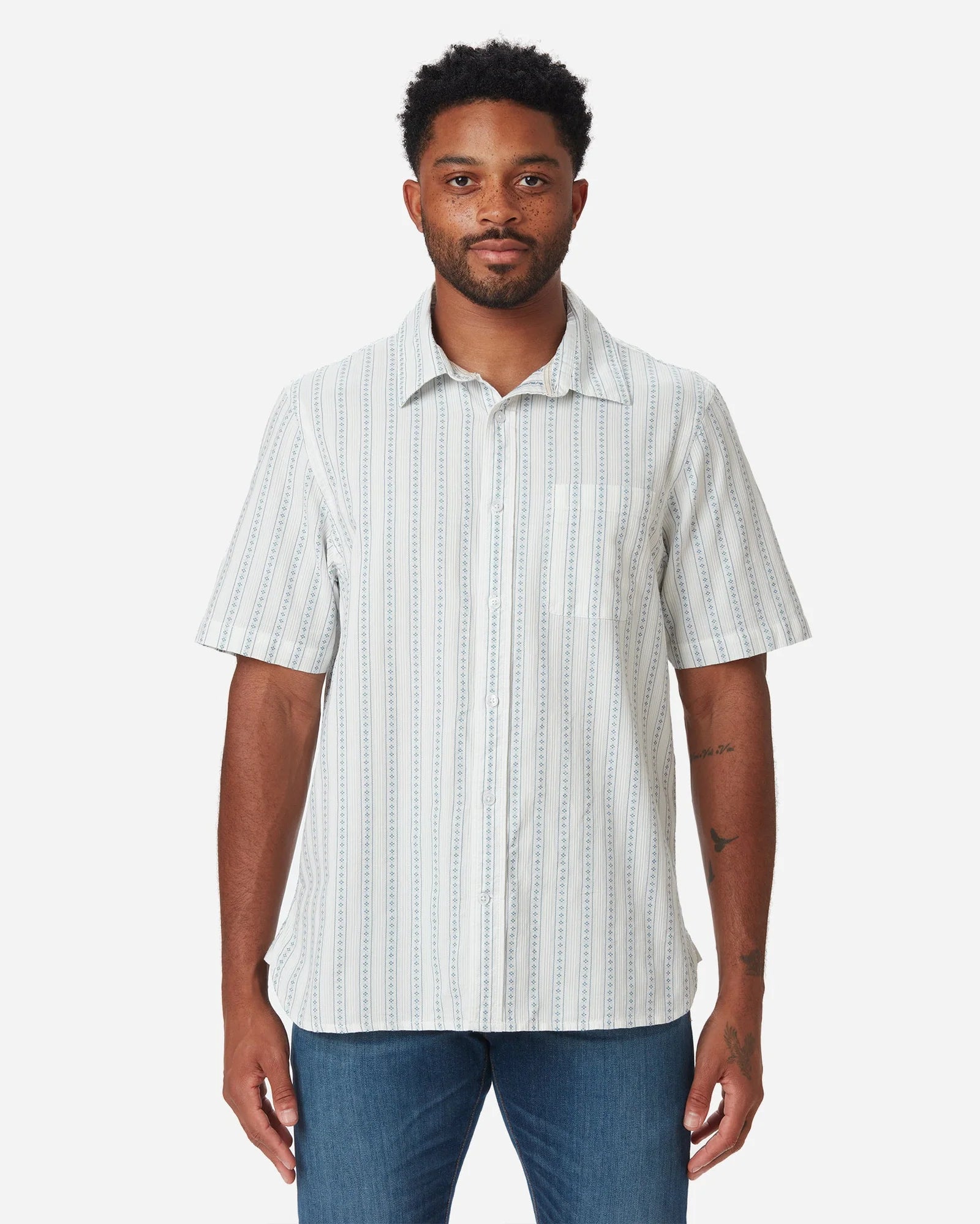 Ace Rivington Light Weight Tailored Shirt - Diamond Stripe
