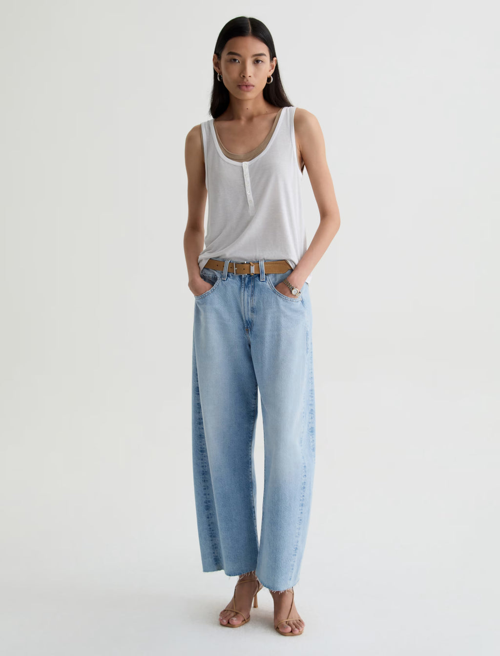 AG Hattie Crop High Rise Barrel - Gesture