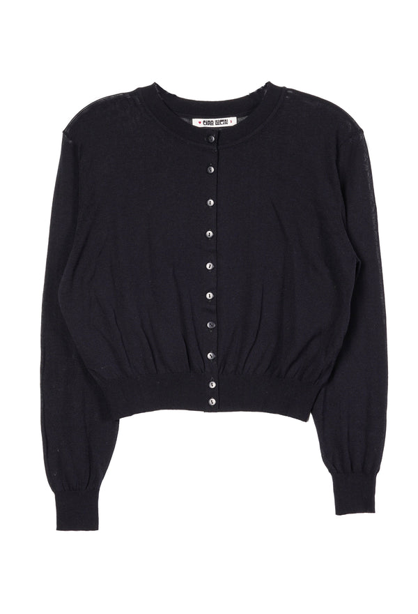 Ciao Lucia Hydra Black Sheer Cardigan