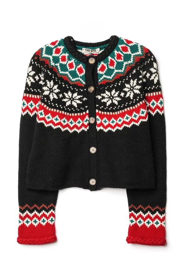 Ciao Lucia Doris Fair Isle Cardigan - Black