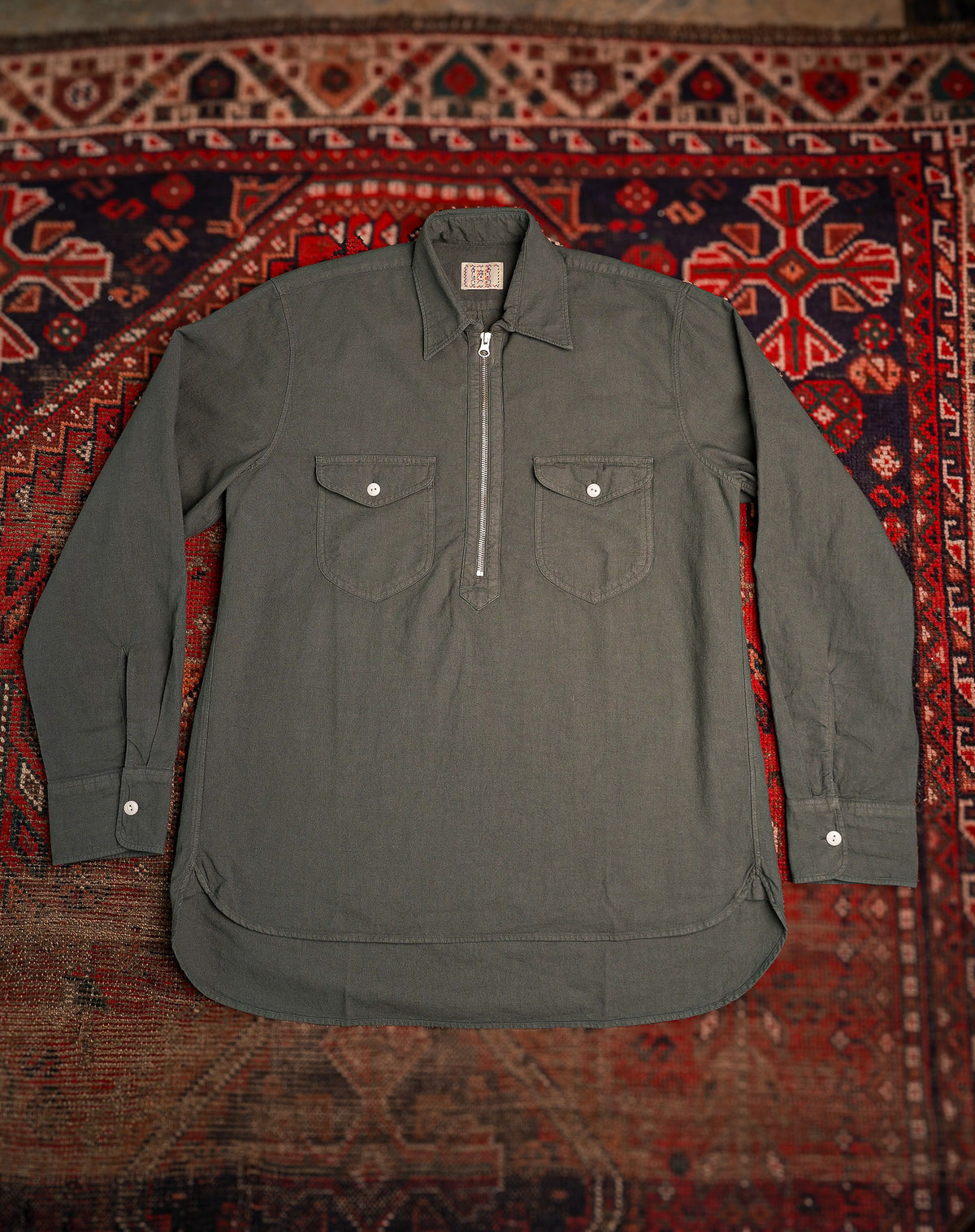 Wythe Airtex Half Zip Shirt - Faded Black
