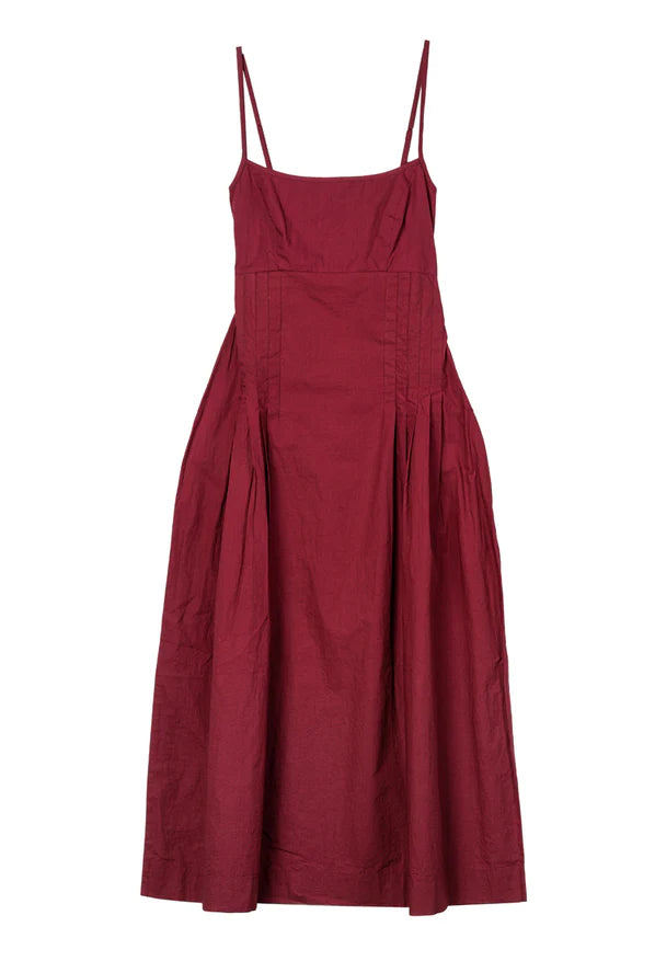 Ciao Lucia Karita Dress Bordeaux Cotton Poplin